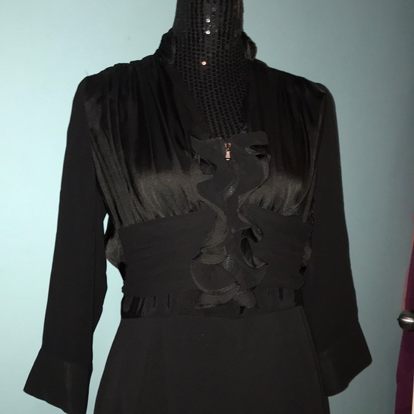 Kenneth Cole New York black ruffle cocktail dress - Picture 2 of 5